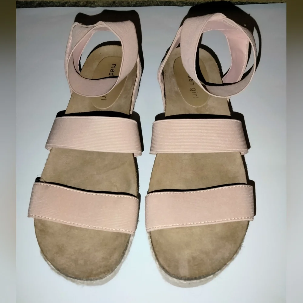 Madden Girl (Size 8) Blush Pink Open Toe Espadrille Platform Strappy Sandals
